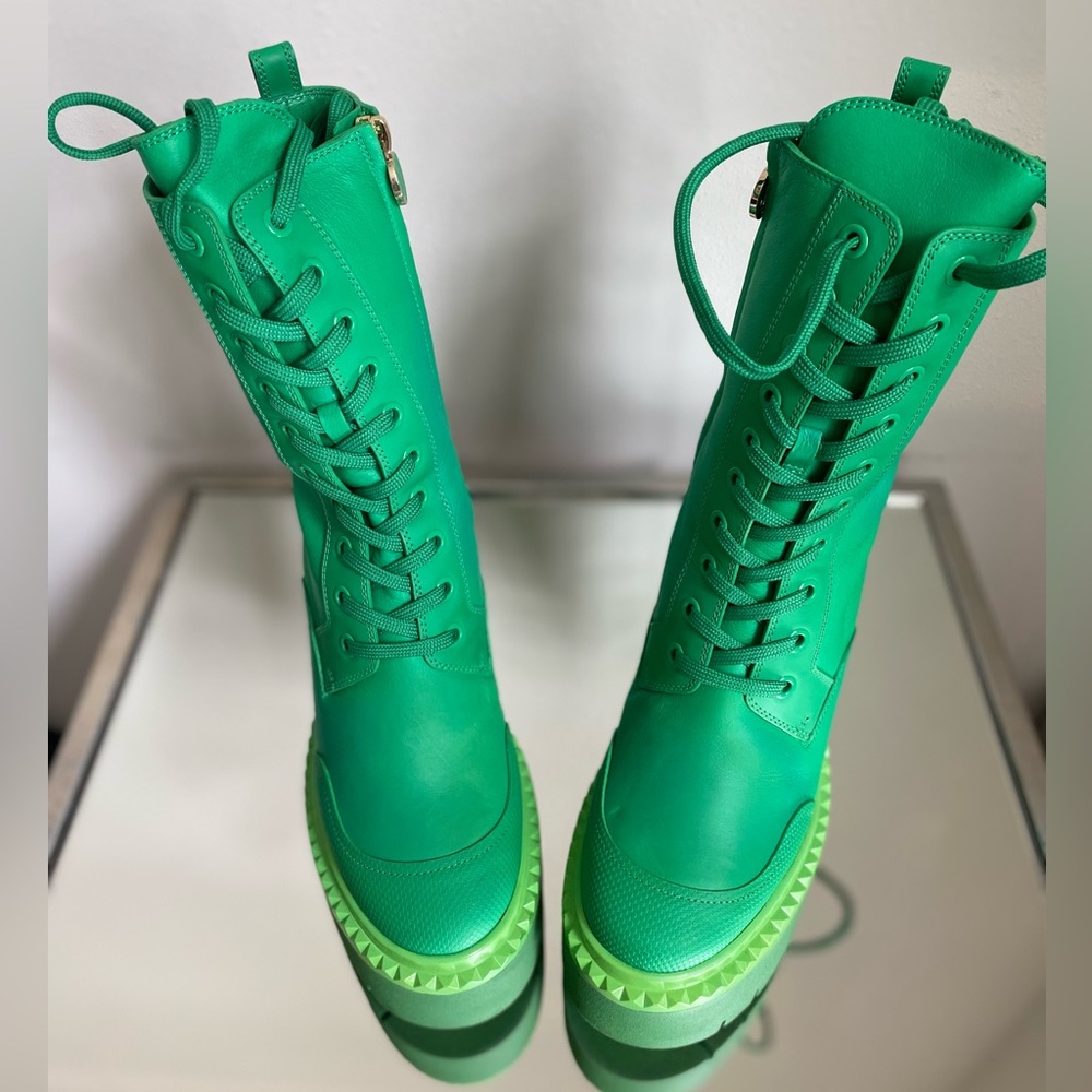 EUC JIMMY CHOO X Sailor Moon Sailor Jupiter Boot 120 In Jupiter Green 35 - Picture 5 of 14